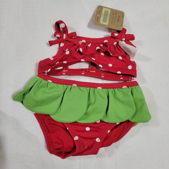 Crazy 8 Baby 8 Berry Cute 0-3 month NWT polka dot swimsuit. Mixed Bin Z29 - Picture 3 of 4